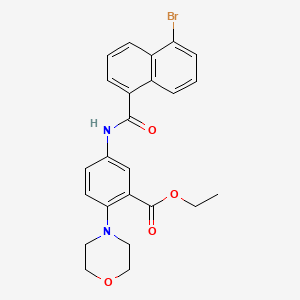 molecular formula C24H23BrN2O4 B12503006 Ethyl 5-{[(5-bromonaphthalen-1-yl)carbonyl]amino}-2-(morpholin-4-yl)benzoate 