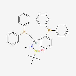 molecular formula C37H39NOP2S B12503033 N-[2-(diphenylphosphanyl)-1-[2-(diphenylphosphanyl)phenyl]ethyl]-N,2-dimethylpropane-2-sulfinamide 