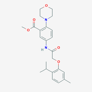 molecular formula C24H30N2O5 B12503034 Methyl 5-({[5-methyl-2-(propan-2-yl)phenoxy]acetyl}amino)-2-(morpholin-4-yl)benzoate 