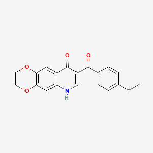 molecular formula C20H17NO4 B12503035 8-[(4-ethylphenyl)carbonyl]-2,3-dihydro[1,4]dioxino[2,3-g]quinolin-9(6H)-one 