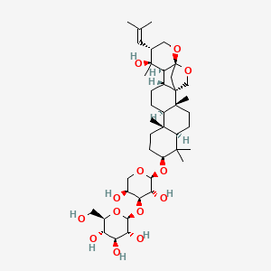 (2S,3R,4S,5S,6R)-2-[(2S,3R,4S,5S)-3,5-dihydroxy-2-[[(1S,2R,5R,7S,10R,11R,14R,15S,16S,17R,20R)-16-hydroxy-2,6,6,10,16-pentamethyl-17-(2-methylprop-1-enyl)-19,21-dioxahexacyclo[18.2.1.01,14.02,11.05,10.015,20]tricosan-7-yl]oxy]oxan-4-yl]oxy-6-(hydroxymethyl)oxane-3,4,5-triol