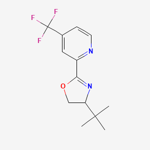 molecular formula C13H15F3N2O B12503076 2-(4-Tert-butyl-4,5-dihydro-1,3-oxazol-2-yl)-4-(trifluoromethyl)pyridine 
