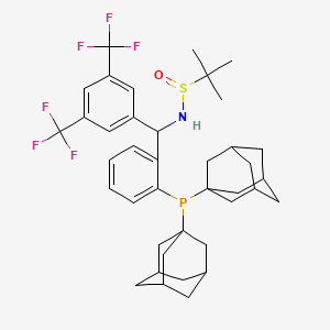 molecular formula C39H48F6NOPS B12503078 N-({2-[bis(adamantan-1-yl)phosphanyl]phenyl}[3,5-bis(trifluoromethyl)phenyl]methyl)-2-methylpropane-2-sulfinamide 