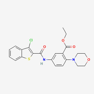 molecular formula C22H21ClN2O4S B12503095 Ethyl 5-{[(3-chloro-1-benzothiophen-2-yl)carbonyl]amino}-2-(morpholin-4-yl)benzoate 