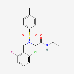 molecular formula C19H22ClFN2O3S B12503108 N~2~-(2-chloro-6-fluorobenzyl)-N~2~-[(4-methylphenyl)sulfonyl]-N-propan-2-ylglycinamide 