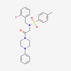 molecular formula C26H28FN3O3S B12503127 N-(2-fluorobenzyl)-4-methyl-N-[2-oxo-2-(4-phenylpiperazin-1-yl)ethyl]benzenesulfonamide 