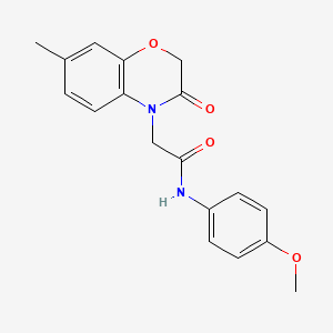 molecular formula C18H18N2O4 B12503154 N-(4-methoxyphenyl)-2-(7-methyl-3-oxo-2,3-dihydro-4H-1,4-benzoxazin-4-yl)acetamide 