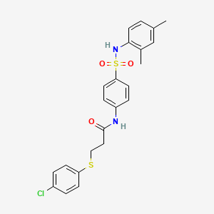 molecular formula C23H23ClN2O3S2 B12503162 3-[(4-chlorophenyl)sulfanyl]-N-{4-[(2,4-dimethylphenyl)sulfamoyl]phenyl}propanamide CAS No. 732253-21-3