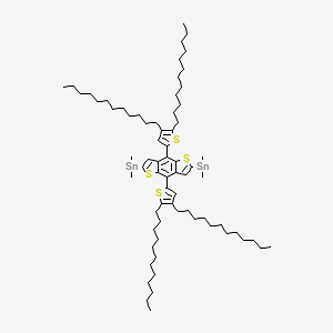 molecular formula C72H122S4Sn2 B12503168 [4,8-bis(4,5-didodecylthiophen-2-yl)-2-trimethylstannylthieno[2,3-f][1]benzothiol-6-yl]-trimethylstannane 