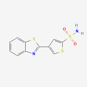 molecular formula C11H8N2O2S3 B1250318 4-(1,3-Benzothiazol-2-Yl)thiophene-2-Sulfonamide 