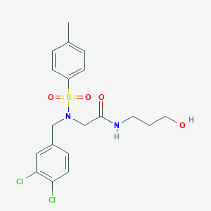 molecular formula C19H22Cl2N2O4S B12503216 N~2~-(3,4-dichlorobenzyl)-N-(3-hydroxypropyl)-N~2~-[(4-methylphenyl)sulfonyl]glycinamide 