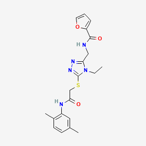 molecular formula C20H23N5O3S B12503246 N-{[5-({2-[(2,5-dimethylphenyl)amino]-2-oxoethyl}sulfanyl)-4-ethyl-4H-1,2,4-triazol-3-yl]methyl}furan-2-carboxamide 
