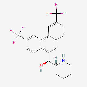 molecular formula C22H19F6NO B1250326 (S)-[3,6-bis(trifluoromethyl)phenanthren-9-yl]-[(2R)-piperidin-2-yl]methanol CAS No. 34484-89-4