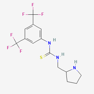 molecular formula C14H15F6N3S B12503273 1-[3,5-Bis(trifluoromethyl)phenyl]-3-(pyrrolidin-2-ylmethyl)thiourea 