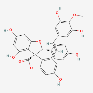 (2'R,3R)-4',6,6'-Trihydroxy-2'-(4-hydroxyphenyl)-4-[(1E)-2-(3,5-dihydroxy-4-methoxyphenyl)ethenyl]-3,3'-spirobi[2,3-dihydrobenzofuran]-2-one