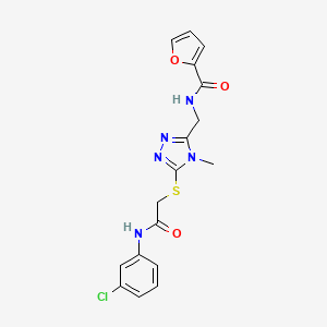 molecular formula C17H16ClN5O3S B12503286 N-{[5-({2-[(3-chlorophenyl)amino]-2-oxoethyl}sulfanyl)-4-methyl-4H-1,2,4-triazol-3-yl]methyl}furan-2-carboxamide 