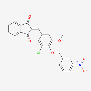 molecular formula C24H16ClNO6 B12503304 2-{3-chloro-5-methoxy-4-[(3-nitrobenzyl)oxy]benzylidene}-1H-indene-1,3(2H)-dione 
