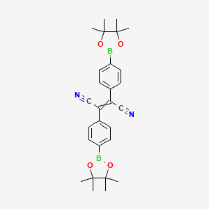molecular formula C28H32B2N2O4 B12503316 Bis[4-(4,4,5,5-tetramethyl-1,3,2-dioxaborolan-2-yl)phenyl]but-2-enedinitrile 