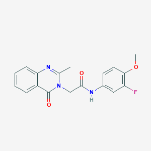 molecular formula C18H16FN3O3 B12503342 N-(3-fluoro-4-methoxyphenyl)-2-(2-methyl-4-oxoquinazolin-3(4H)-yl)acetamide 