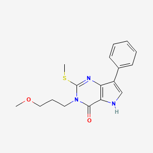molecular formula C17H19N3O2S B12503349 3-(3-methoxypropyl)-2-(methylsulfanyl)-7-phenyl-3,5-dihydro-4H-pyrrolo[3,2-d]pyrimidin-4-one 