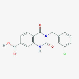 molecular formula C16H11ClN2O4 B12503360 3-(3-Chlorobenzyl)-2,4-dioxo-1,2,3,4-tetrahydroquinazoline-7-carboxylic acid 