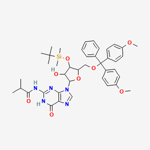 molecular formula C41H51N5O8Si B12503370 N-[9-[5-[[bis(4-methoxyphenyl)-phenylmethoxy]methyl]-4-[tert-butyl(dimethyl)silyl]oxy-3-hydroxyoxolan-2-yl]-6-oxo-1H-purin-2-yl]-2-methylpropanamide 