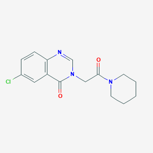 molecular formula C15H16ClN3O2 B12503372 6-chloro-3-[2-oxo-2-(piperidin-1-yl)ethyl]quinazolin-4(3H)-one 