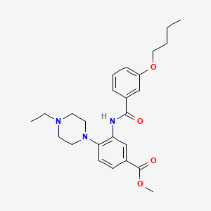 molecular formula C25H33N3O4 B12503385 Methyl 3-{[(3-butoxyphenyl)carbonyl]amino}-4-(4-ethylpiperazin-1-yl)benzoate 