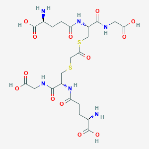 molecular formula C22H34N6O13S2 B1250339 2-(S-Glutathionyl)acetyl glutathione 