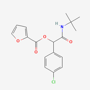 molecular formula C17H18ClNO4 B12503410 Furan-2-carboxylic acid tert-butylcarbamoyl-(4-chloro-phenyl)-methyl ester 
