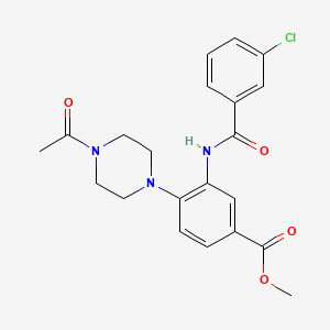 molecular formula C21H22ClN3O4 B12503417 Methyl 4-(4-acetylpiperazin-1-yl)-3-{[(3-chlorophenyl)carbonyl]amino}benzoate 