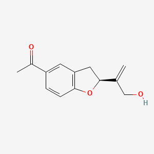 molecular formula C13H14O3 B1250344 2-[(2S)-5-Acetyl-2,3-dihydrobenzofuran-2-yl]allyl alcohol 