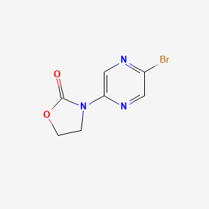 molecular formula C7H6BrN3O2 B12503453 3-(5-Bromopyrazin-2-yl)oxazolidin-2-one 