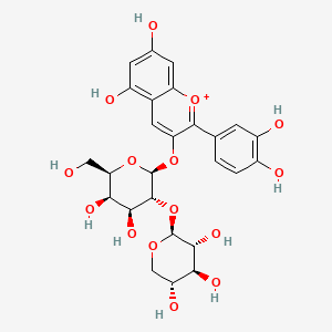 molecular formula C26H29O15+ B1250346 cyanidin 3-O-[beta-D-xylosyl-(1->2)-beta-D-galactoside] 