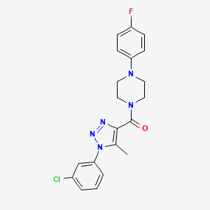 molecular formula C20H19ClFN5O B12503487 [1-(3-chlorophenyl)-5-methyl-1H-1,2,3-triazol-4-yl][4-(4-fluorophenyl)piperazin-1-yl]methanone 
