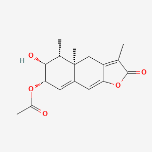molecular formula C17H20O5 B1250351 [(4aR,5R,6R,7S)-6-羟基-3,4a,5-三甲基-2-氧代-4,5,6,7-四氢苯并[f][1]苯并呋喃-7-基] 乙酸酯 