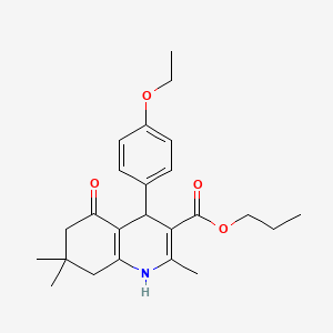 molecular formula C24H31NO4 B12503527 Propyl 4-(4-ethoxyphenyl)-2,7,7-trimethyl-5-oxo-1,4,6,8-tetrahydroquinoline-3-carboxylate 