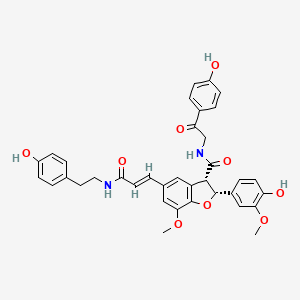 molecular formula C36H34N2O9 B1250354 蒺藜酰胺 B 