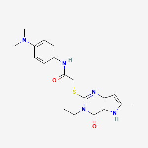 molecular formula C19H23N5O2S B12503545 N-[4-(dimethylamino)phenyl]-2-[(3-ethyl-6-methyl-4-oxo-4,5-dihydro-3H-pyrrolo[3,2-d]pyrimidin-2-yl)sulfanyl]acetamide 