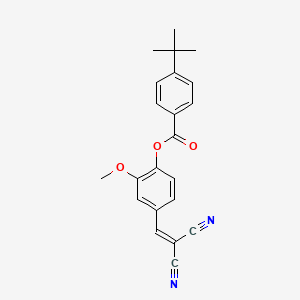 molecular formula C22H20N2O3 B12503557 4-(2,2-Dicyanoethenyl)-2-methoxyphenyl 4-tert-butylbenzoate 