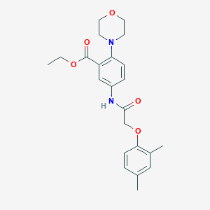molecular formula C23H28N2O5 B12503588 Ethyl 5-{[(2,4-dimethylphenoxy)acetyl]amino}-2-(morpholin-4-yl)benzoate 