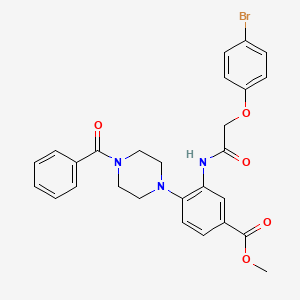molecular formula C27H26BrN3O5 B12503593 Methyl 3-{[(4-bromophenoxy)acetyl]amino}-4-[4-(phenylcarbonyl)piperazin-1-yl]benzoate 