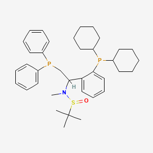 molecular formula C37H51NOP2S B12503620 N-{1-[2-(dicyclohexylphosphanyl)phenyl]-2-(diphenylphosphanyl)ethyl}-N,2-dimethylpropane-2-sulfinamide 