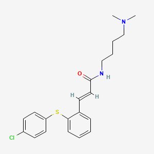 molecular formula C21H25ClN2OS B1250368 3-(2-(4-chlorophenylsulfanyl)phenyl)-N-(4-dimethylaminobutyl)acrylamide CAS No. 538368-27-3