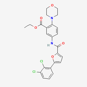 molecular formula C24H22Cl2N2O5 B12503684 Ethyl 5-({[5-(2,3-dichlorophenyl)furan-2-yl]carbonyl}amino)-2-(morpholin-4-yl)benzoate 