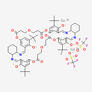 molecular formula C70H84Co2F6N4O20S2 B12503686 Cyclic-Oligo Bis[(1R,2R)-(+)-1,2-cyclohexanediaMino-N,N'-bis(3,3'-di-t-butylsalicylidene) cobalt(III)triflate]-5,5'-bis(2-carboxyethyl)ether 