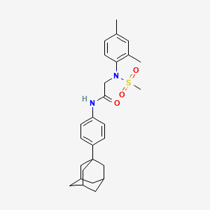 molecular formula C27H34N2O3S B12503736 N~2~-(2,4-dimethylphenyl)-N~2~-(methylsulfonyl)-N-[4-(tricyclo[3.3.1.1~3,7~]dec-1-yl)phenyl]glycinamide 