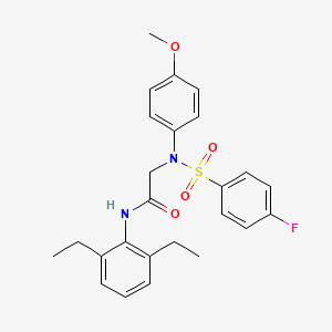 molecular formula C25H27FN2O4S B12503750 N-(2,6-diethylphenyl)-N~2~-[(4-fluorophenyl)sulfonyl]-N~2~-(4-methoxyphenyl)glycinamide 