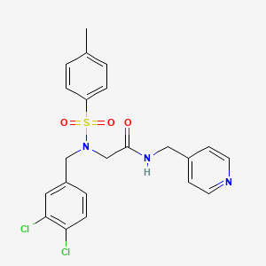 molecular formula C22H21Cl2N3O3S B12503767 N~2~-(3,4-dichlorobenzyl)-N~2~-[(4-methylphenyl)sulfonyl]-N-(pyridin-4-ylmethyl)glycinamide 