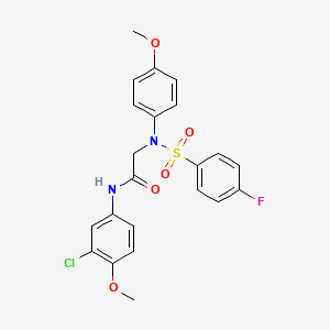 molecular formula C22H20ClFN2O5S B12503791 N-(3-chloro-4-methoxyphenyl)-N~2~-[(4-fluorophenyl)sulfonyl]-N~2~-(4-methoxyphenyl)glycinamide 